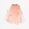 Cape florale en tulle rose